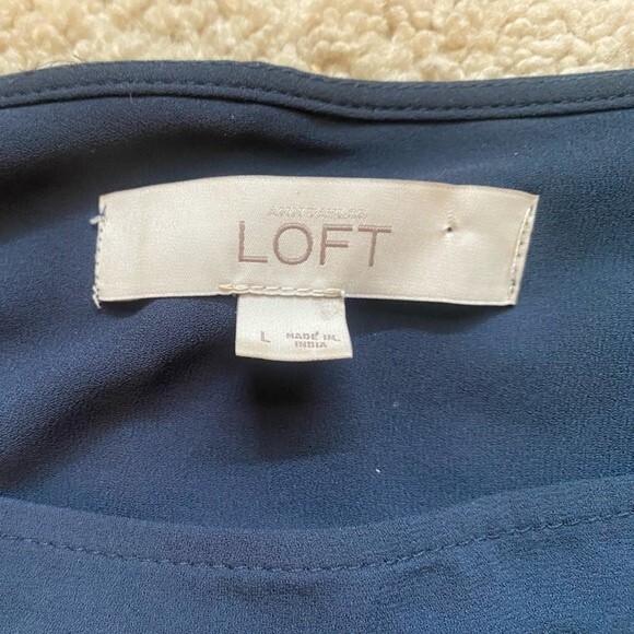 LOFT Blue Embroidered Blouse - Picture 5 of 7